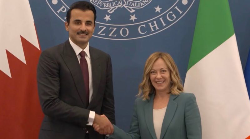 GIORGIA MELONI E L’EMIRO DEL QATAR AL-THANI FIRMANO ACCORDI A VILLA DORIA PAMPHILI